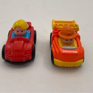 Little People Cars Set of 2  Fisher-Price Red Car Construction Dump Truck
